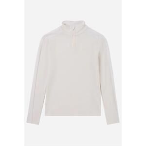 NEW AMUNDSEN women's mila half zip sweater in white